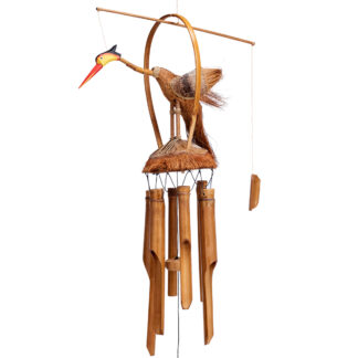 Bird bamboo and coconut wind chime - large