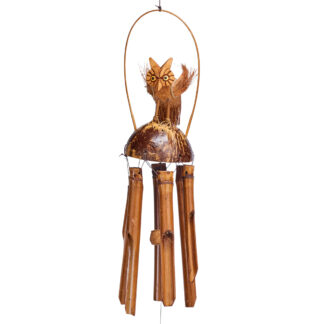 Owl bamboo and coconut windchime - small