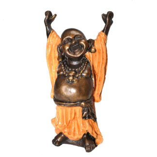 Resin cheering Chinese Buddha