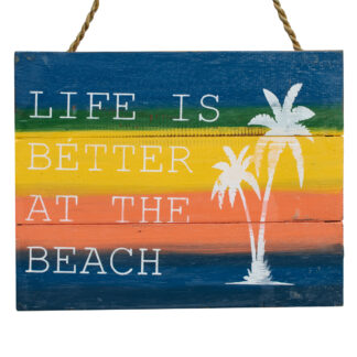 BUY 2 GET 1 FREE! 'Life is better at the beach' sign with palm tree