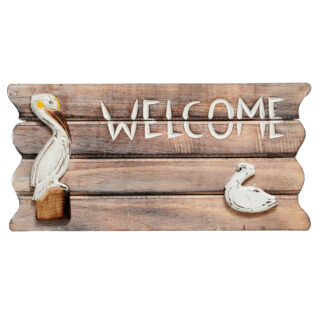 BUY 2 GET 1 FREE! 'Welcome' sign with pelican decorations