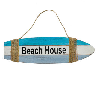 BUY 2 GET 1 FREE! 'Beach house' surfboard sign - blue & white stripes