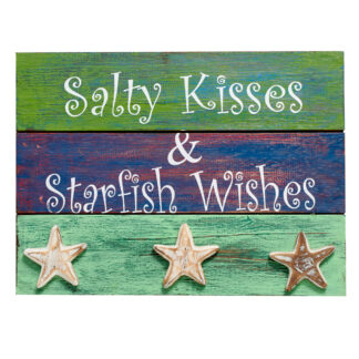'Salty kisses & starfish wishes' sign
