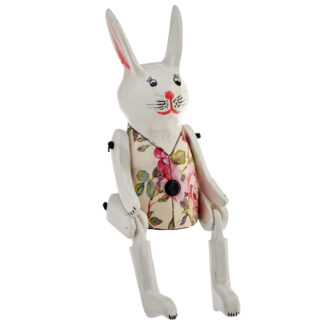 Painted decoupage rabbit puppet
