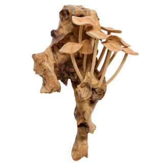 Wooden mushrooms wall art