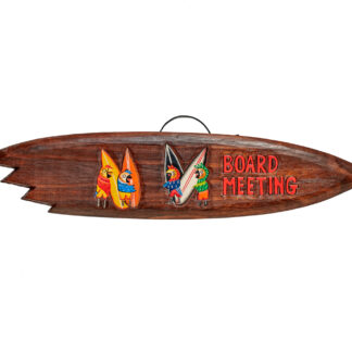 Board Meeting' surfboard sign