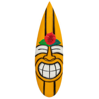 Smiling Tiki surfboard sign