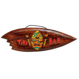 Tiki bar' surfboard sign