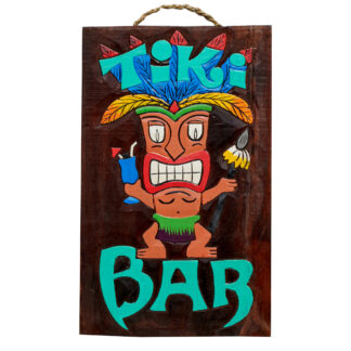 'Tiki bar' sign with man