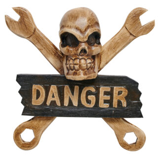 'Danger' skull & crossspanners sign