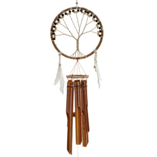 Tree of life dreamcatcher windchime with feathers