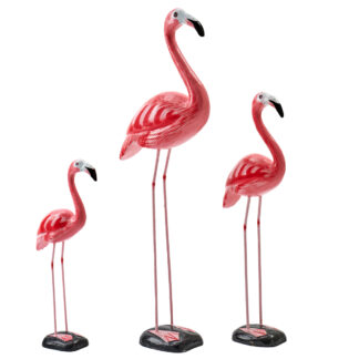 Set of three flamingos - large