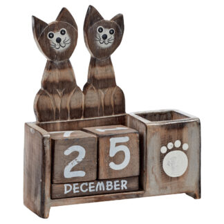 Double cat and kitten calendar and pen holder