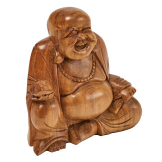 Wooden sitting Chinese Buddha (15cm)