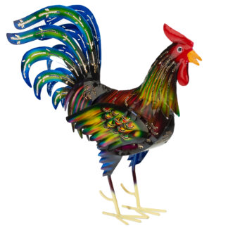 Iron cockerel candle lamp