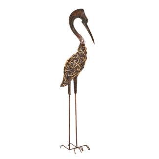 Iron and rattan heron