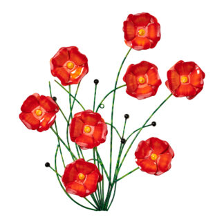 Iron poppies wall art