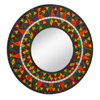Round small triangle mosaic mirror (60cm)