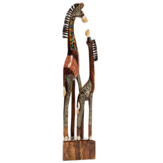 Mother and baby zebra with mosaic inlay