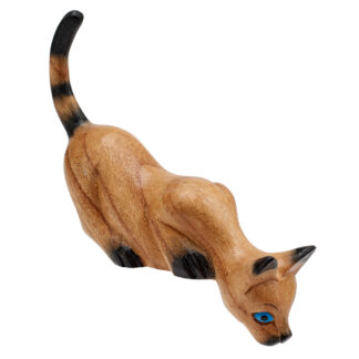 Natural wood shelf cat