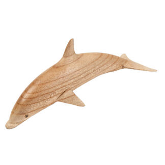 Natural wood swimming dolphin (20cm)