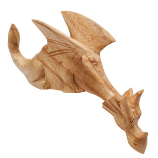Natural wood shelf dragon - large