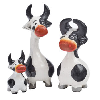 Set of three cartoon cows