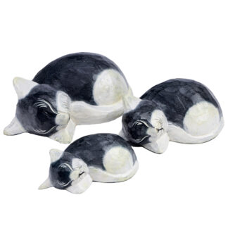 Painted cat family of sleeping cats - small