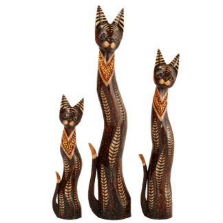 Painted cat family, with wavy body - large