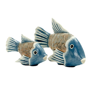 Set of two painted fish