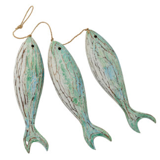 Set 3 hanging painted fish