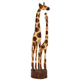 Double giraffe with burnt decoration (80cm)