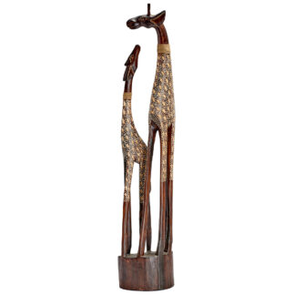 Painted double giraffe with etching (1mt)