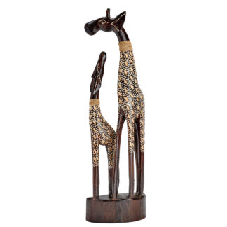 Painted double giraffe with etching (60cm)