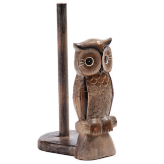 Painted owl kitchen roll holder