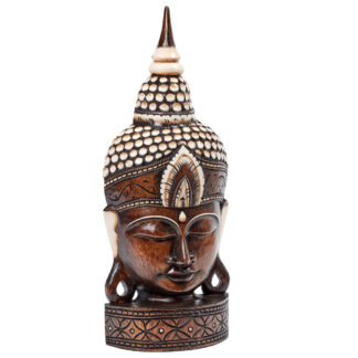 Painted wooden Thai Buddha head