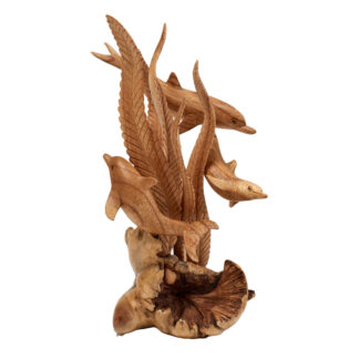 Dolphins in coral on parasite base