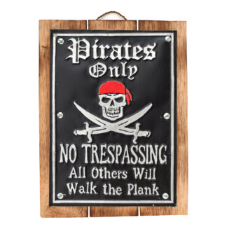 Embossed metal pirate wall art