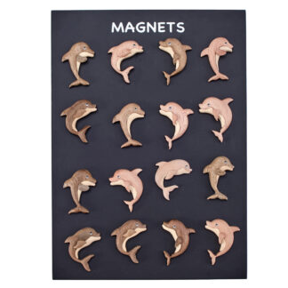 24 Wooden dolphin fridge magnets