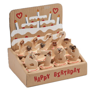 12 Wooden animal birthday numbers