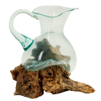 Glass Water Jug on a Root (25cm)