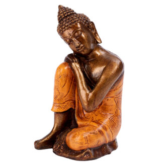 Resin Thai Buddha with head on knee (20cm)