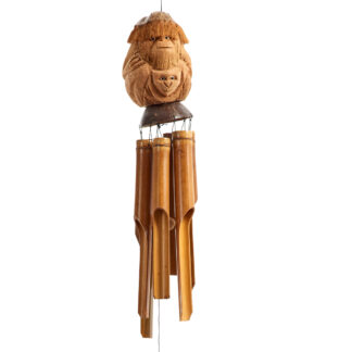Bamboo and coconut monkey wind chime