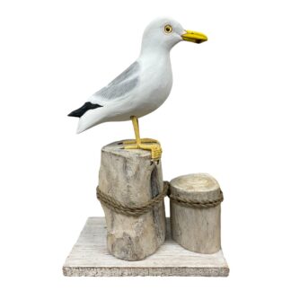Seagull on post
