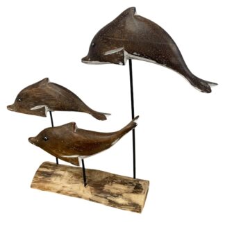 Three dolphins on stand