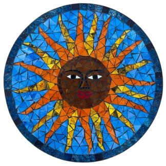 Sun mosaic wall art