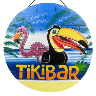 'Tiki bar' round sign