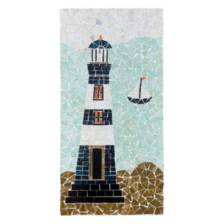 Mosaic lighthouse wall art
