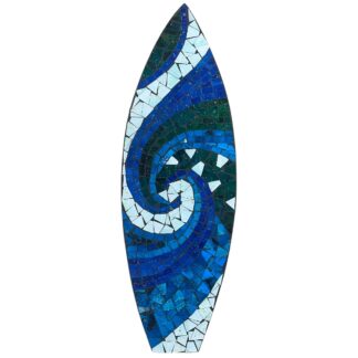 Wave mosaic surfboard wall art