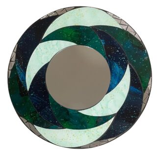 Round fins motif mosaic mirror (40cm)